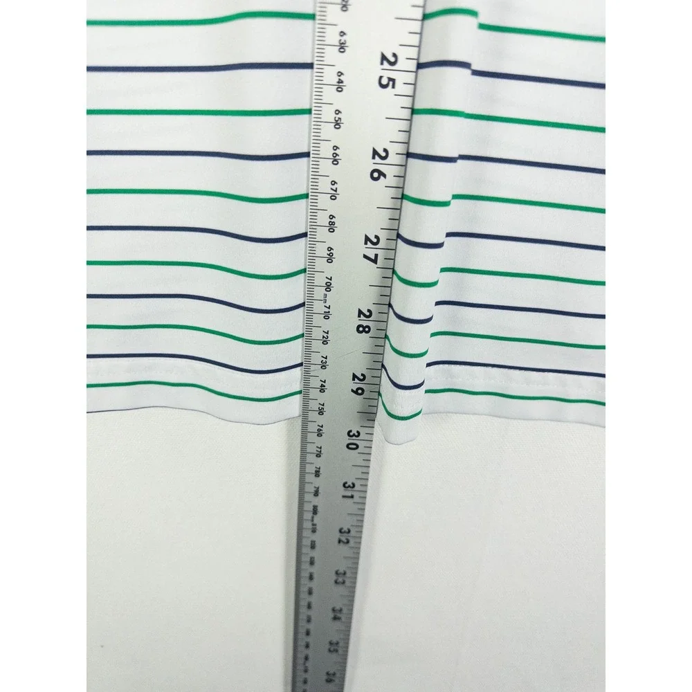 Polo Ralph Lauren Performance Striped Golf Polo Mens L White Stretch Country Clu